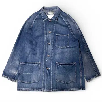 론 허먼 데님 커버올 빈티지 페인트 가공 XL