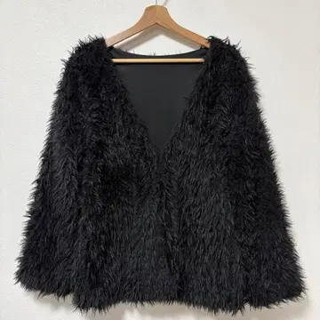 me+em select 롱 샤기 보아 오버 볼륨 가디건