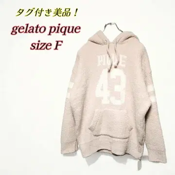 [택 포함 새상품급] gelato pique 넘버 자카드 후드티 핑크