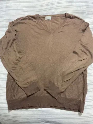 GRIFONI 브라운 V넥 실크 혼방 니트 L 사이즈 이탈리아제
