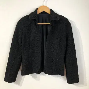 00's vintage 테일러드 자켓 블랙 보아 숏 기장