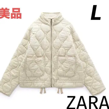 완판템 ZARA 퀼팅 자켓 아이보리 L 새상품급