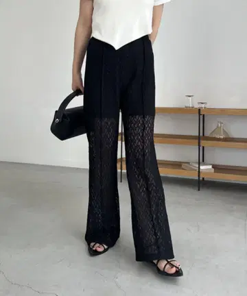 택 포함 새상품 CAPRICIEUX LE'MAGE 레이스 팬츠 36