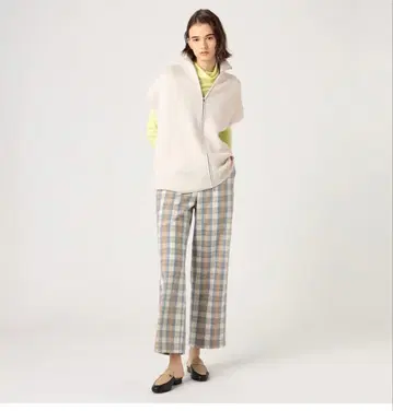 투모로우랜드 MACPHEE 울 체크 팬츠 와이드 이지