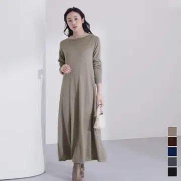 [ 새상품 ] ur's 보트넥 롱 니트 원피스 흔들림 드레이프감