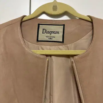 Diagram 베이지 핑크 가죽 자켓 38