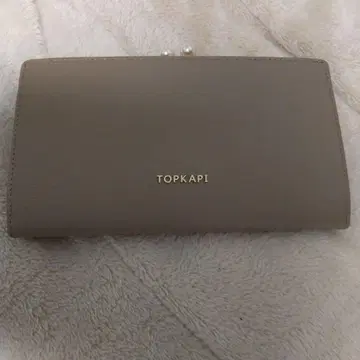 TOPKAPI 슈링크 가죽 펄 가마구치 장지갑 그레이지