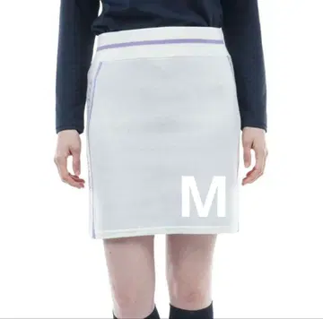 [화이트] 골프 여성용 타미힐피거 라인 로고 니트 스커트