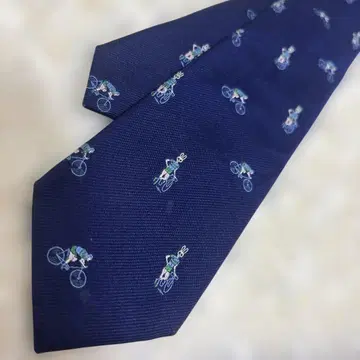 Psycho Bunny 자전거 & 토끼 패턴 네이비 넥타이