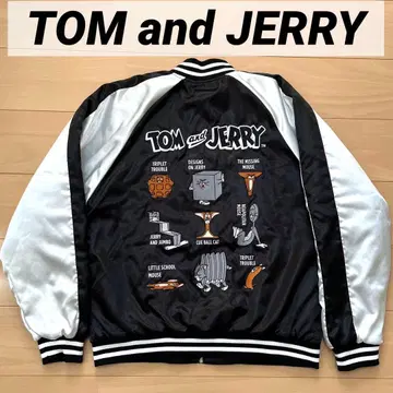 [ 미사용 택 포함 ] 톰과 제리 자수 스카잔 L 블랙 화이트 톰제리