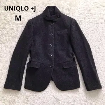 레어 초기 +J 유니클로 질 샌더 울 자켓 M 차콜 그레이