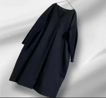빅 사이즈! 23구/소매 리브 절개/울 원피스/44/최근
