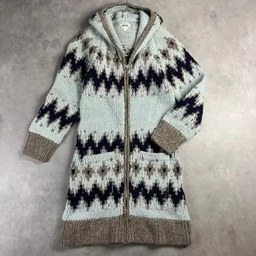 론 헤르만 RHC 카우친풍 롱 후디 니트 올 패턴 지퍼 가디건