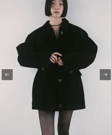 [ aere ] 에코 스웨이드 코트 블랙