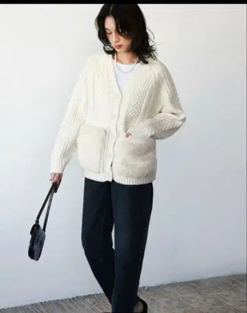 ELFRANK 퍼 포켓 V넥 니트 가디건