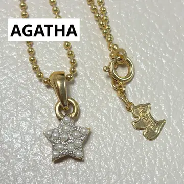 새상품급 AGATHA 아가타 스타 골드 목걸이