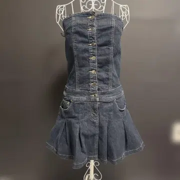 [ 당일 발송 ] 슬리브리스 데님 원피스 y2k 그런지 페어리 그런지