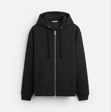 ZARA 더블 지퍼 후드티 블랙 M