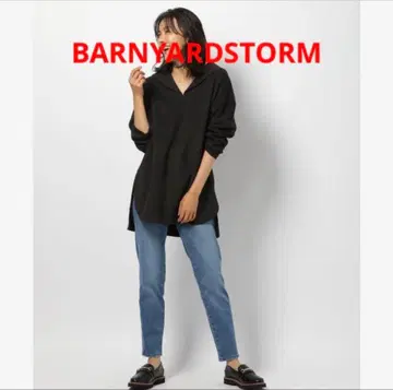 2,3회 착용 BARNYARDSTORM 속기모 데님 팬츠 따뜻함 신축성