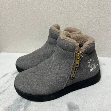 [ 미사용급 ] moz(모즈) 보아 소재 사이드 지퍼 숏부츠 그레이