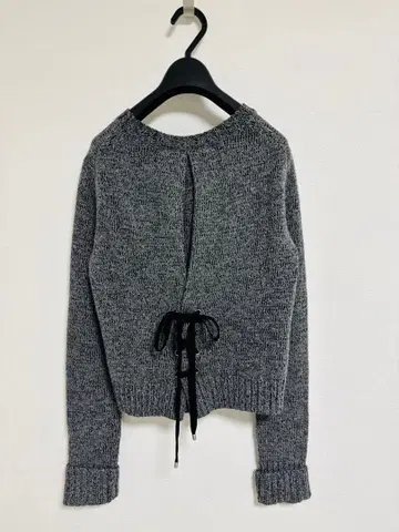 마크제이콥스 니트 그레이 백 리본 벨로아 XS