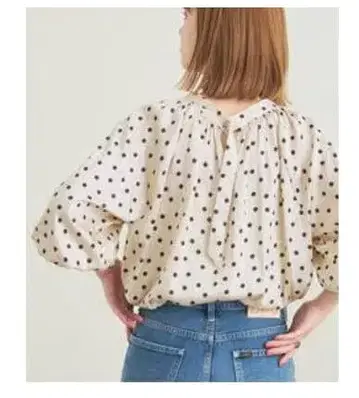 베이스 재고 도트 셔링 블라우스