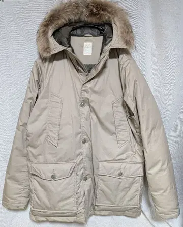 백 넘버 다운 자켓 남성용 L 사이즈 베이지