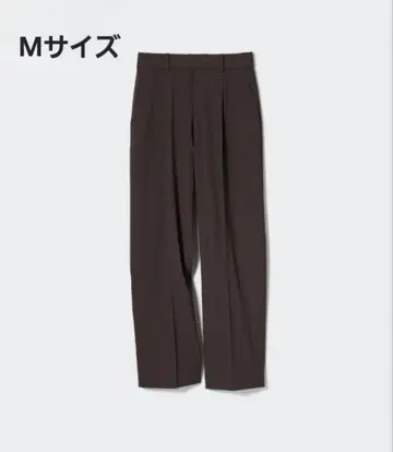 UNIQLO 턱 와이드 팬츠 다크 브라운 M