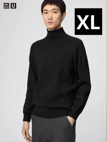 유니클로 U 하이넥 스웨터 블랙 XL 새상품