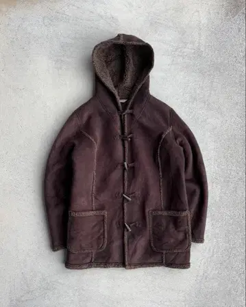 00s 엘엘빈 구제 무스탕 더플 코트 보아 안감 XL 브라운