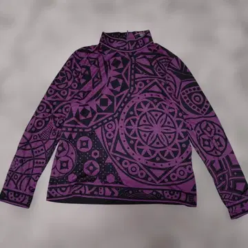 LEONARD SPORT 기하학 패턴 하이넥 상의