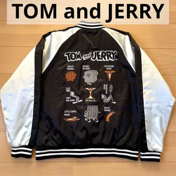 [ 미사용 택 포함 ] 톰과 제리 자수 스카잔 LL 블랙 화이트 톰제리