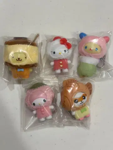 산리오 치비토모 시크릿 키링 화과자 5개