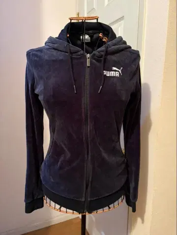 PUMA 벨로아 지퍼 후드티 네이비