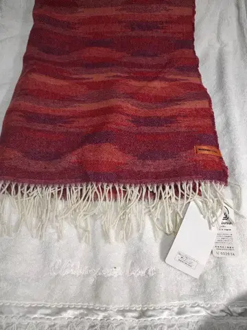 택 포함 새상품 일본제 MISSONIHOME 울 스톨 적자색 계열