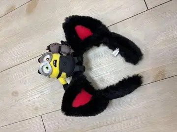 미니언 고양이 귀 머리띠 봉제 인형 포함