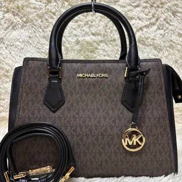 레어 마이클코어스 스몰 사첼 가죽 브라운 2way MK 패턴