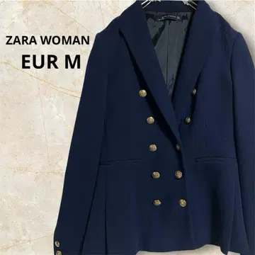 ZARA WOMAN 더블 브레스트 자켓 네이비 골드 버튼