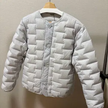 PLST 노 퀼트 스트레치 노카라 다운 자켓 L 새상품 택 포함