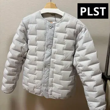 PLST 노 퀼트 스트레치 노카라 다운 자켓 L 새상품 택 포함
