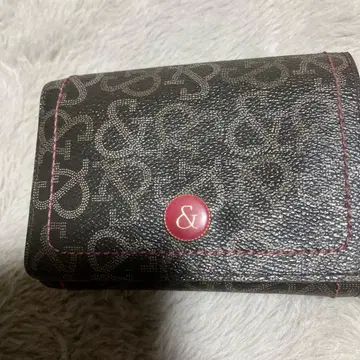 이단 접이식 지갑 블랙 핑크