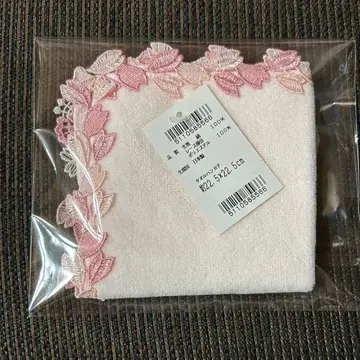 새상품 레어 긴자와 레이스 미니 타월 손수건 벚꽃 흩날림 핑크