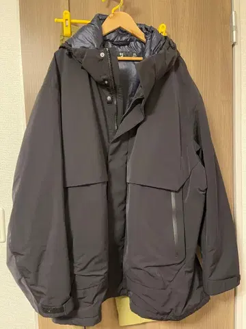 XXL 블랙 다운 자켓 후드 부착