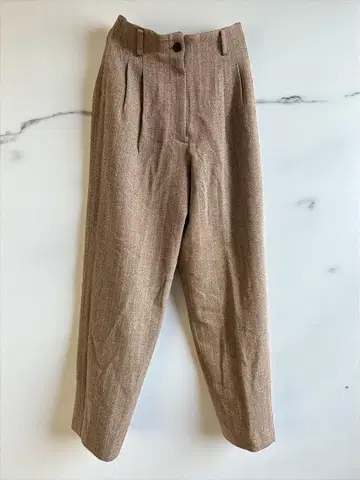 L.W 브라운 플리츠 슬랙스 브라운 모 90%