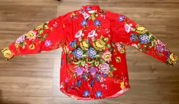 도몬 Domon 긴팔 셔츠 꽃무늬 면 100% M