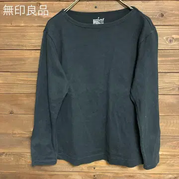 [무인양품] 블랙 긴팔 티셔츠 심플 캐주얼 M