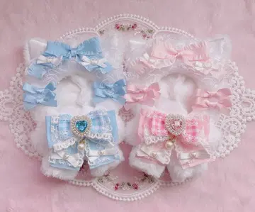 앉아 인형 옷 치비구루미 (화이트 x 하늘색) 026