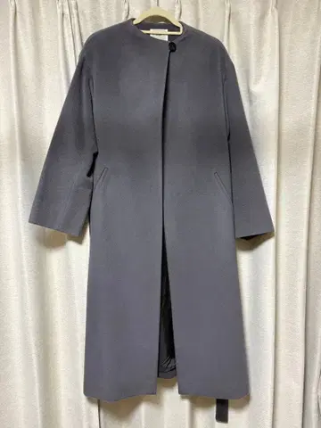 IENA 울 노카라 롱 코트 그레이