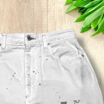 [ 새상품급 ] HOLIDAY 페인트 가공 화이트 데님 롱 스커트 일본제