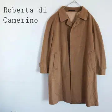 로베르타 디 카메리노 고급 캐시미어 100% 스텐 칼라 롱 코트 일본제